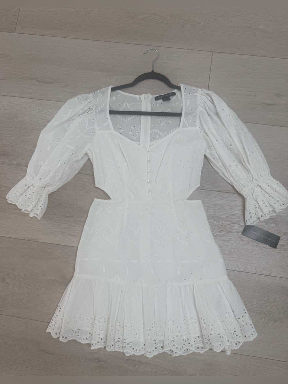 French Connection White Eyelet Mini Dress
